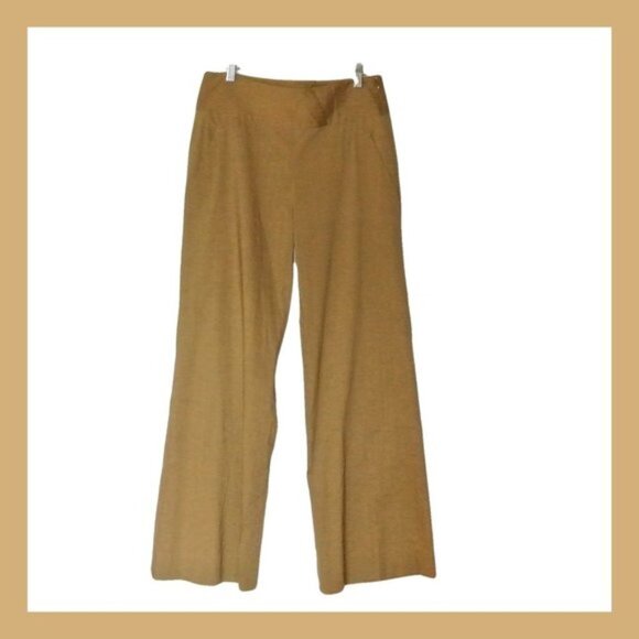 Donna Karan Collection Brown Linen Stretch Pants 4 - Picture 1 of 16
